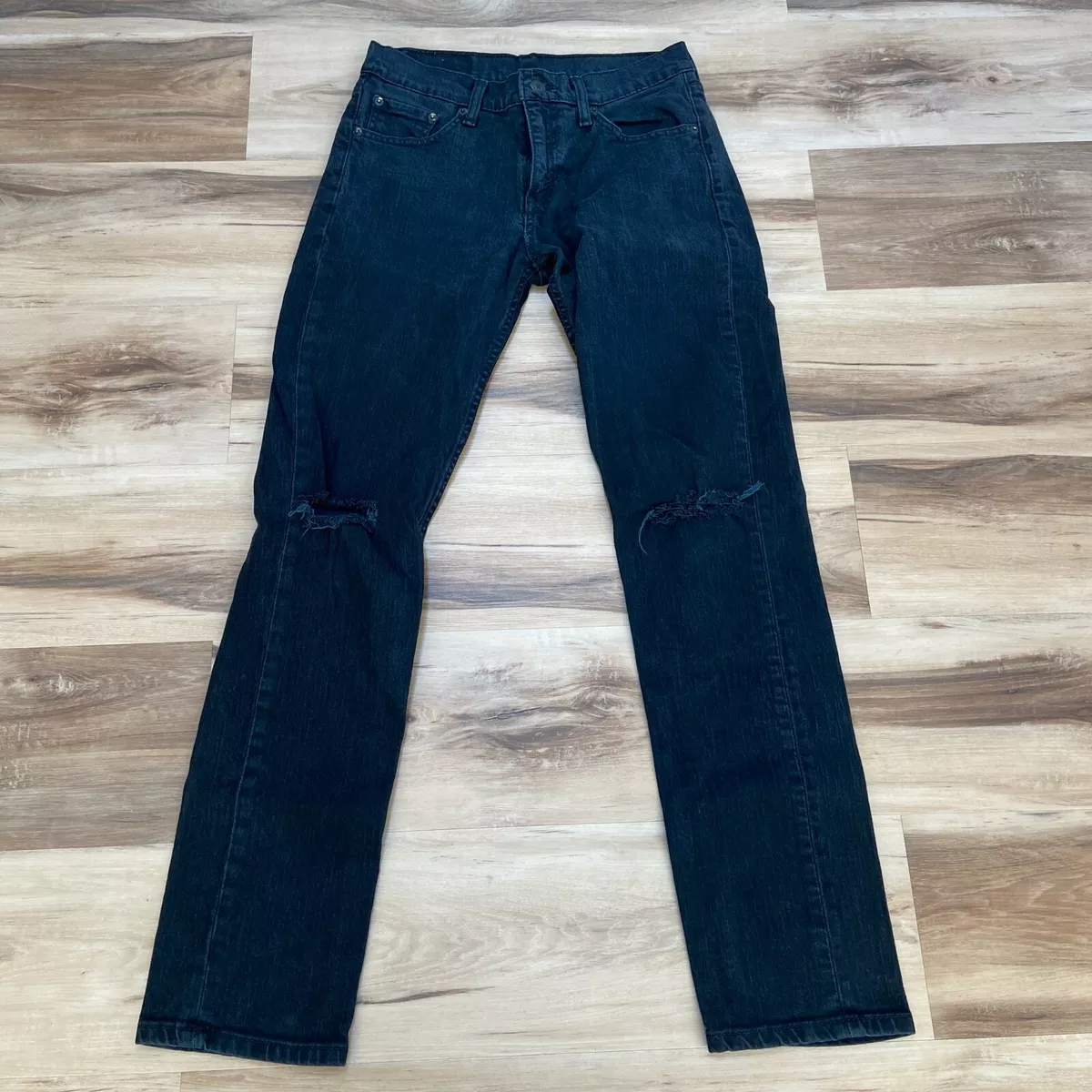 Levis 511 Jeans Mens 30 x 32 Slim Black Distressed Stretch eBay