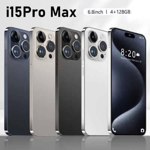 NEW i15 Pro Max Smartphone 128GB Unlocked Android13 Dual SIM 4G Cheap Cell Phone - Afbeelding 1 van 24