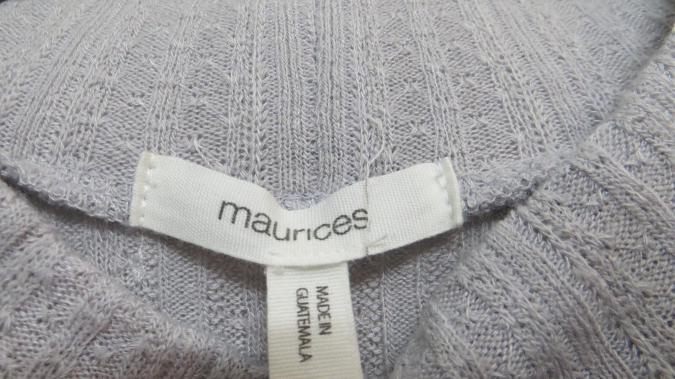 Maurices Sweater Womens XL Light Gray Short Sleeve Thin Lightweight