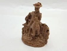 Western Cowboy Horse Fence 2.5" Crushed Pecan Resin Figurine Paintable Craft