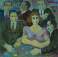 Remo Squillantini 60x60cm Casinò Olio su tavola ARCHIVIATO