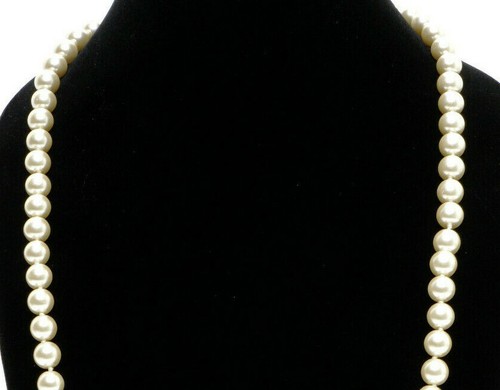 Collar de perlas cremosas de imitación estilo moderno, hasta 33 pulgadas de largo 10 mm - Imagen 2 de 12