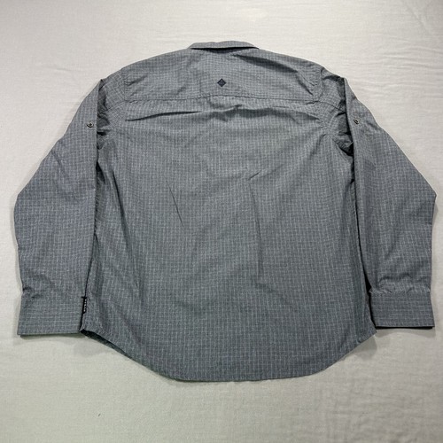 Prana Shirt Mens Medium Gray Check Classic Button Up Outdoor Casual Adult - Picture 2 of 11