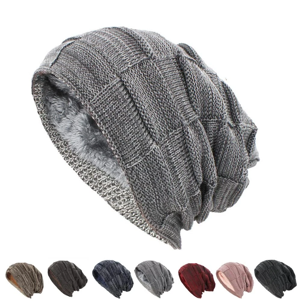 Frank Hardy Urban Beanie Slouchy Winter Knit Hats for Men Women Fleece Warm  Cap | eBay