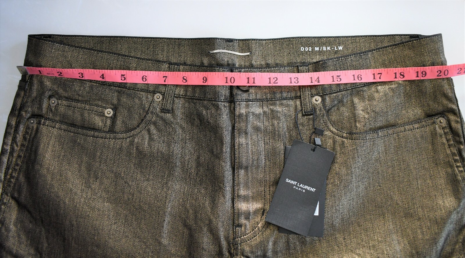 ?️ Jeans uomo SAINT LAURENT D02 M SK LW ORO SKINNY vestibilità VITA BASSA 36