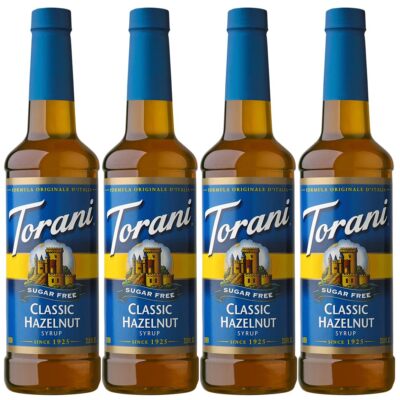 Sugar Free Syrup Classic Hazelnut Flavor 25.4oz 4 Pack Low Calorie Sweetener