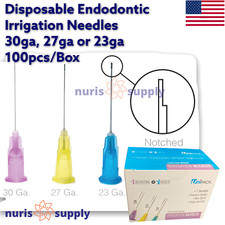 Dental Endodontic Luer Lock Notched Irrigation Needle Tips 23ga 27ga 30ga 100pcs