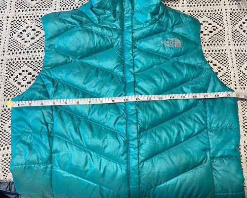 The North Face Aconcagua Puffer Vest Woman Size Med, Goose Down Fill 550 Teal - Picture 11 of 12