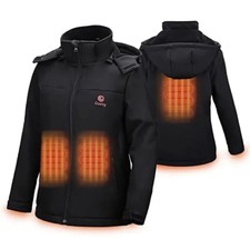 Electric Heated Hooded Coat For Men Washable Warm Gilet With Battery Pack Size L