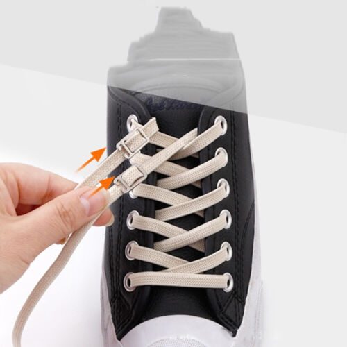 No Tie Shoe Laces Strings Elastic Trainer Shoelaces Lazy Easy No-tie Bootlaces - Picture 1 of 27