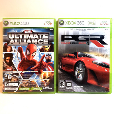 MARVEL ULTIMATE ALLIANCE / FORZA 2 / PGR 3 (Xbox 360) Action Racing Complete CIB