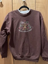 Christmas Sweater VTG Brown Women’s Medium Gingerbread Grandma M&C Sportswear