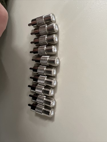 10 Pieces F-Type Female Coax to RCA Male Connector - Picture 3 of 7