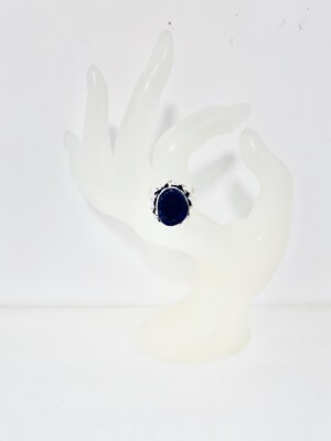 Ring Lapislazuli & versilbert UK-Größe Q US-Größe 8,5 Edelstein Schmuck