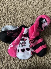 NWT NEW 5 Pack Barbie Girl Socks Size 7 1/2 - 3 1/2 Black Pink