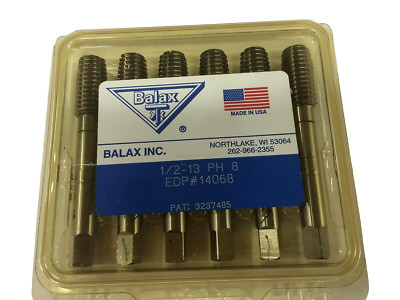 6 Pcs. Balax 1/2-13 H8 Series BXP Plug Chamfer Thredfloer Roll-Form Taps