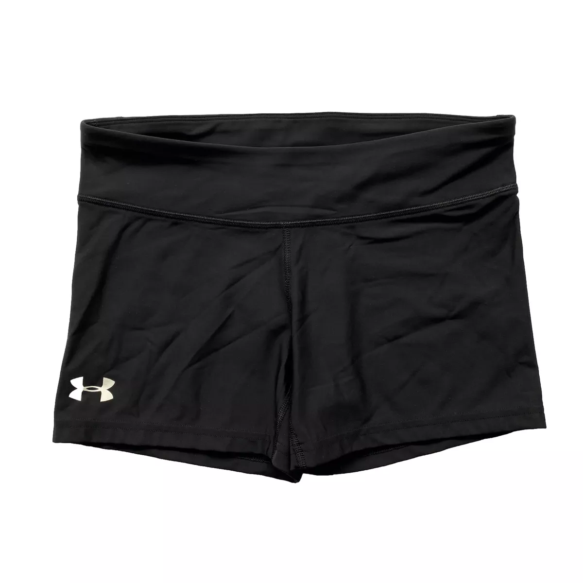 Under Armour Heatgear Black Logo Compression Shorts Small Volleyball  Spandex 3”