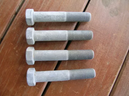 7/8-9 X  5" Hot Dip Galvanized Grade 5 Hex Bolt Cap Screw Lot of 4