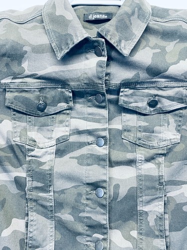 D. jeans Trucker Jacket Womens L Green Camo - Picture 3 of 20