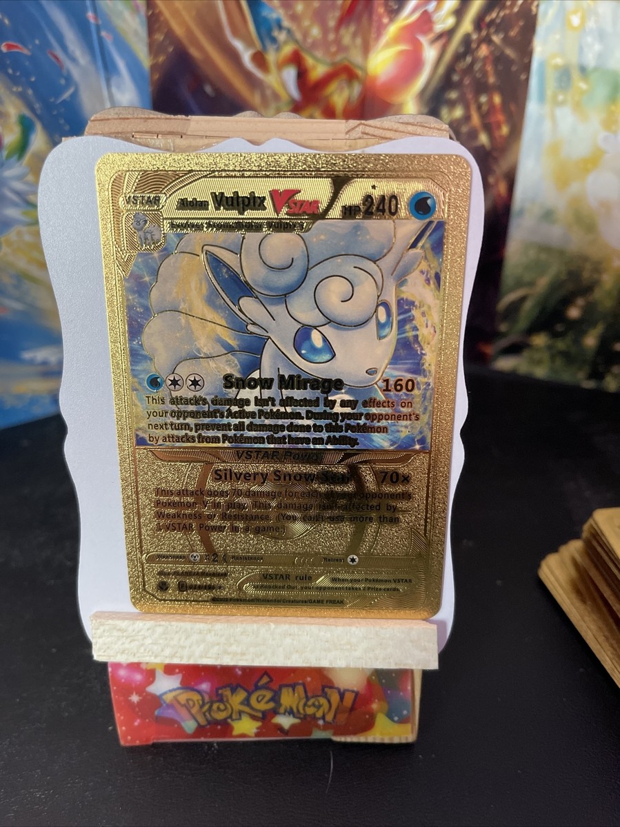 Alolan Vulpix VSTAR Ultra Rare Gold Foil Snow Mirage💥Fan Art🔥 NM