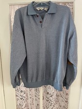 Orvis 1/4 Button Sweatshirt Pullover Men  s L Heather Blue Sportswear Traditions