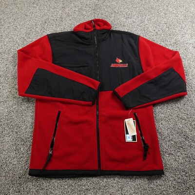 #ad VTG Louisville Cardinals Jacket Mens S Red Zip Sweater KY College Basketball NEW $34.99