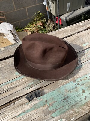 【美品】ORDER MADE WHIPPET HAT ベージュ 60-61CM Vintage 1960s Velvety Soft Felted Fur Felt Sporty Men's