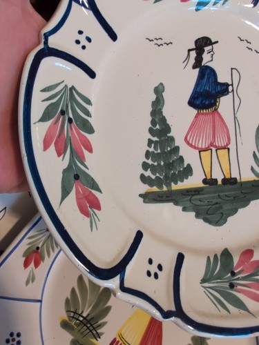 1 ANTIQUE QUIMPER TRADITION PEASANT PLATE Late 1800s - Very Early 1900s - Picture 11 of 20
