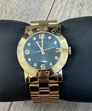 Marc By Marc Jacobs Amy MBM3166 Blue Dial Crystals Round Dial Women's Watch-EUC