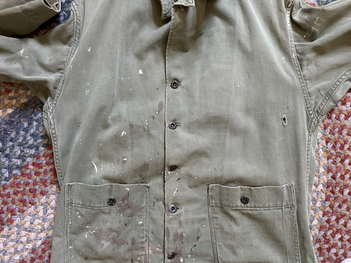 Stencil ID WWII Modified USN Non-HBT Twill Low Pocket Variant Chore Coat Jacket - Picture 14 of 18