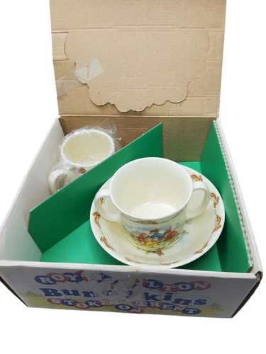 Vintage Royal Doulton Bunnykins Childs Dinner Set Plate Bowl & Mug Original Box