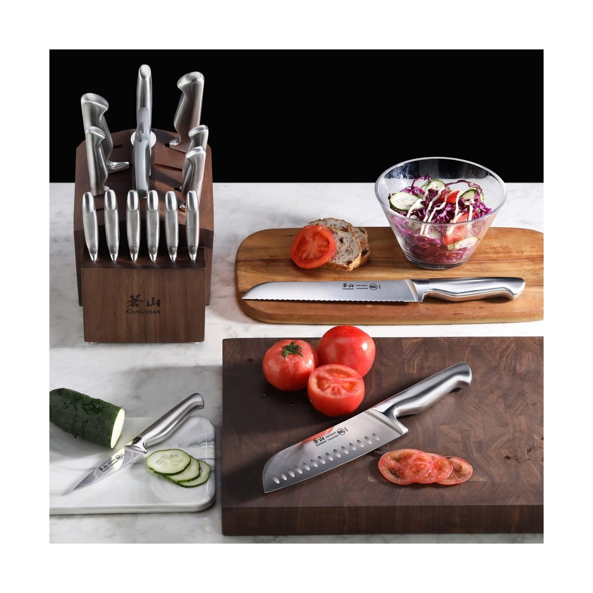 Cangshan Sanford Series 1027051 German Steel 17-Piece Knife Block