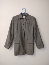 Vtg Preppy Wool Single Breasted Houndstooth Spring Jacket 4 Classic Old Money