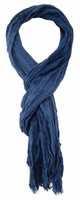 Tigertie - Gecrashter Schal In Blau Einfarbig - Gr. 180 X 50 Cm
