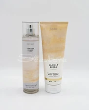Bath & Body Works Vanilla Suede Fragrance Body Mist & Body Cream Full Set of 2