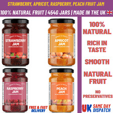 Blueberry, Apricot, Raspberry & Peach Fruit Jam 454g Sweet Breakfast Spread UK