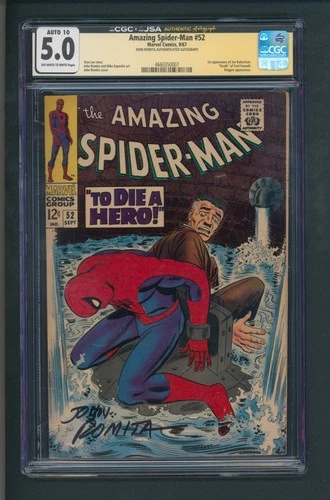 AMAZING SPIDER-MAN #52 CGC 5.0 ROMITA AUTOGRAPHED!