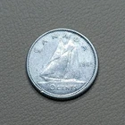 1965 Canadian 10 Cents Canada Dime 80% Silver Vintage World Coin KM #61