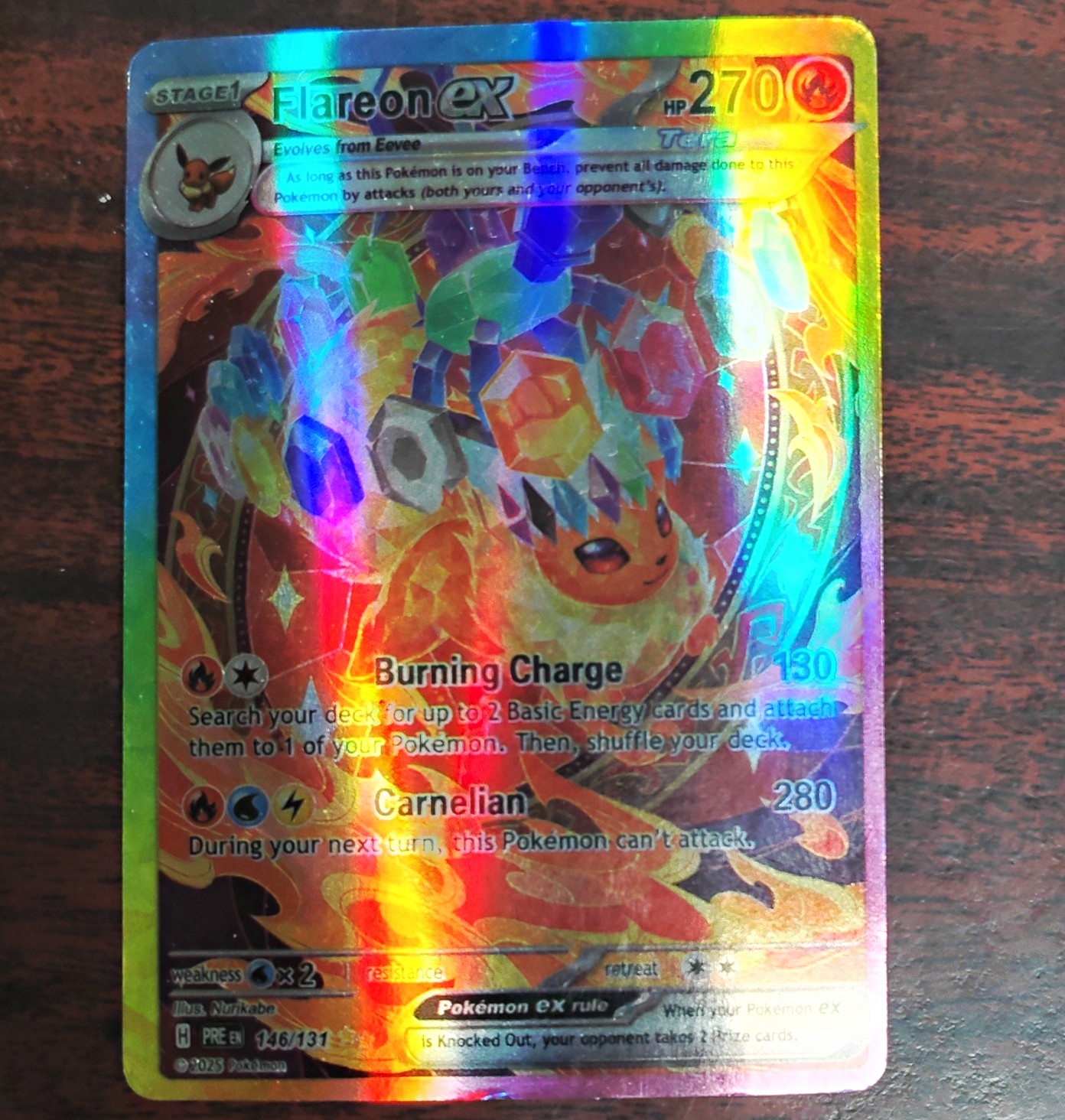 Flareon ex 146/131 Prismatic Evolutions Full Art Holo Double Rare EN 2023 HP270
