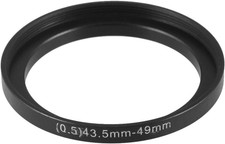 Metal Step Up Filter Ring Adapter, 43.5mm to 49mm Camera Lens Filter Anodized Al