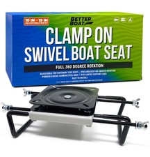 Clamp On Boat Seat Swivel for Jon Boats and Fishing Bass Mount Black