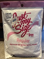 JMS Just My Size 4X Nude Sheer Toe Regular Pantyhose 81402-S4N Nylon