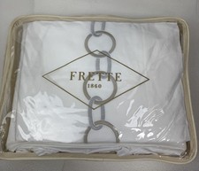 Frette 3PC Links Embroidery 2 Shams  Fitted Sheet , Savage Beige/Grey