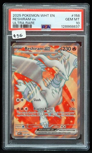 Reshiram ex #158/086 White Flare PSA 10 Pokemon Card