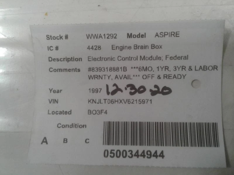 Электронный модуль управления двигателем ECM Federal подходит для 97 ASPIRE 1335744 - Изображение 3 из 3