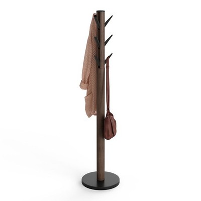 Umbra Flapper Coat Rack, Black / Walnut