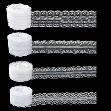 40 Yards White Lace Ribbon for Gift Wrapping, Wedding, Dress 