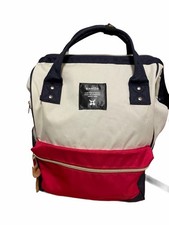 Anello Backpack Rucksack White Red Navy Normal Size Used Japan