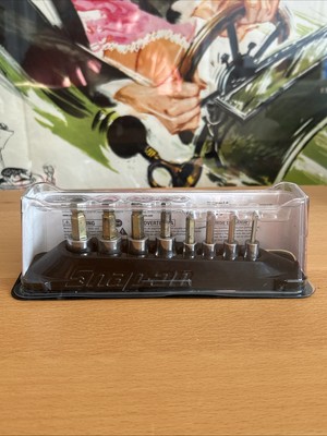 Snap On Tools 8-teiliges metrisches Kugel-Sechskant-Steckschlüssel-Set 1/4 Zoll 3-6 Zoll 3/8 Zoll 7-10 Zoll im Karton