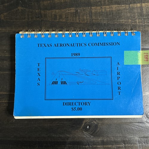Texas Airport Directory 1989 Spiral Bound Aviation Reference Guide TX Airports